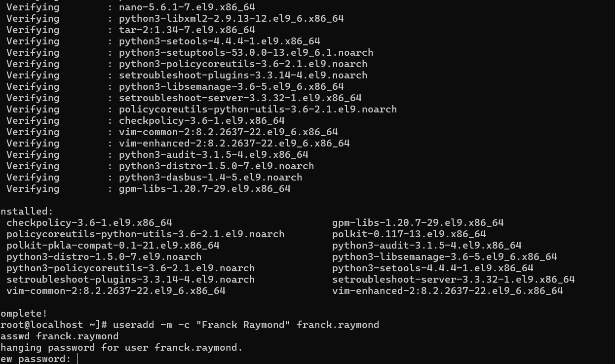 Préparation initiale de la VM-DEFENSE