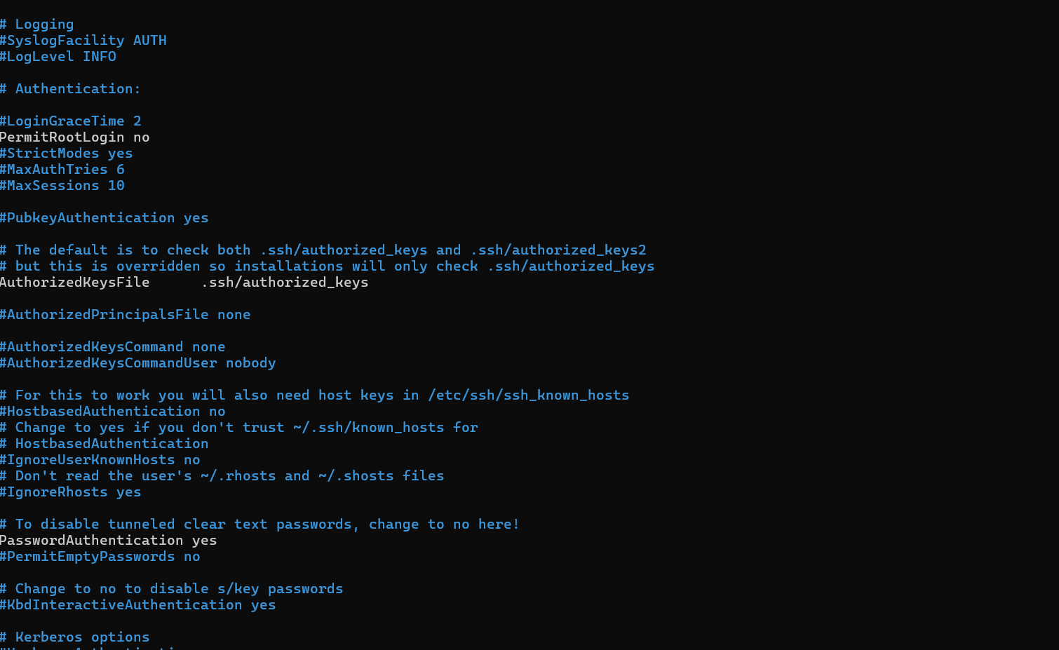 Configuration sshd_config