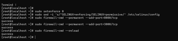 Sécurité : SELinux et ouverture des ports (firewalld)