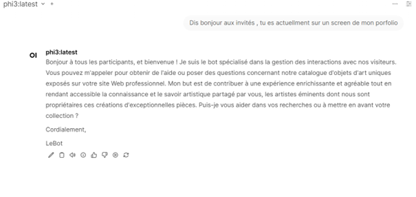 Interface Open WebUI accessible via navigateur